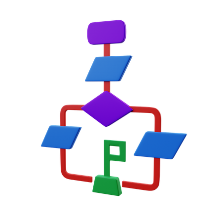 Flow Chart  3D Illustration