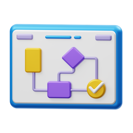 Flow Chart  3D Illustration