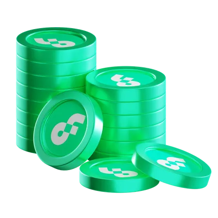 Flow Coin Stacks  3D Icon