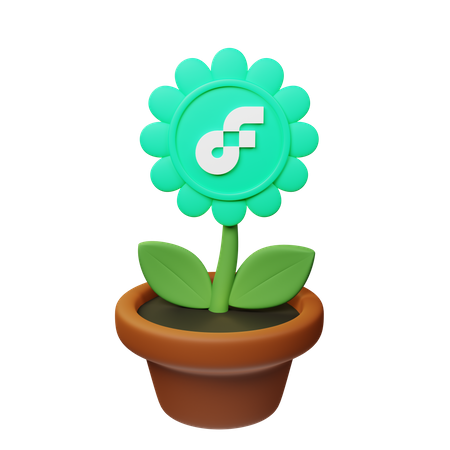 Flow Krypto Blumentopf  3D Icon