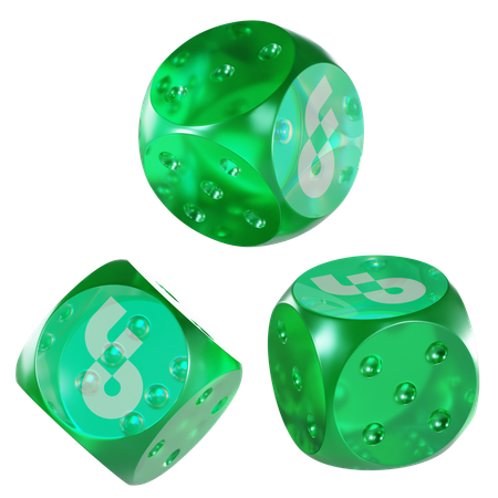 Flow Glass Dice Crypto  3D Icon