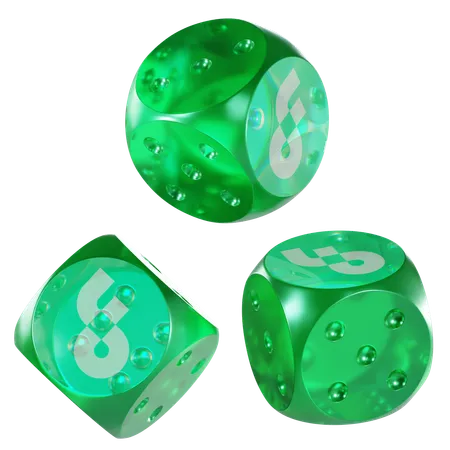 Flow Glass Dice Crypto  3D Icon