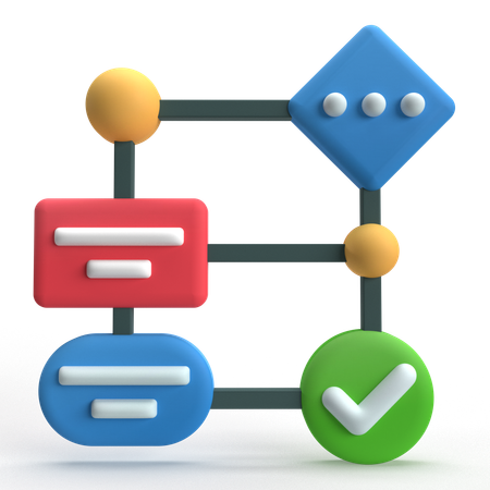 フローチャート  3D Icon