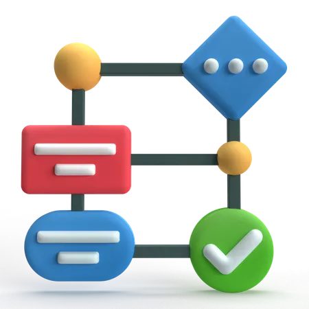 フローチャート  3D Icon