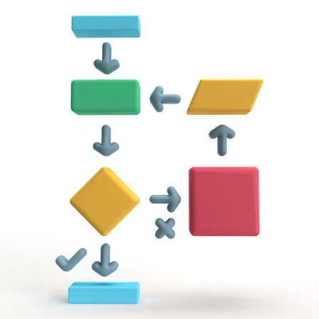 Flowchart  3D Icon