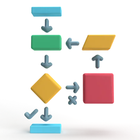 Flowchart  3D Icon