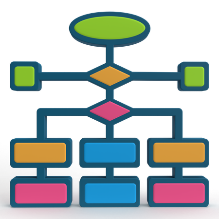 Flowchart  3D Icon