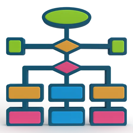 Flowchart  3D Icon