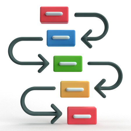 Flowchart  3D Icon