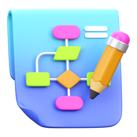 Flowchart  3D Icon