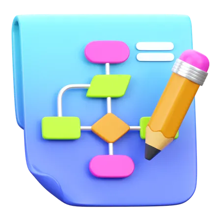 Flowchart  3D Icon