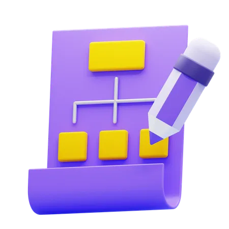 Flowchart  3D Icon