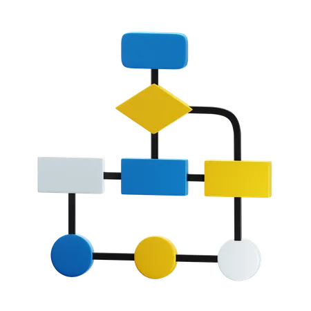 Flowchart  3D Icon