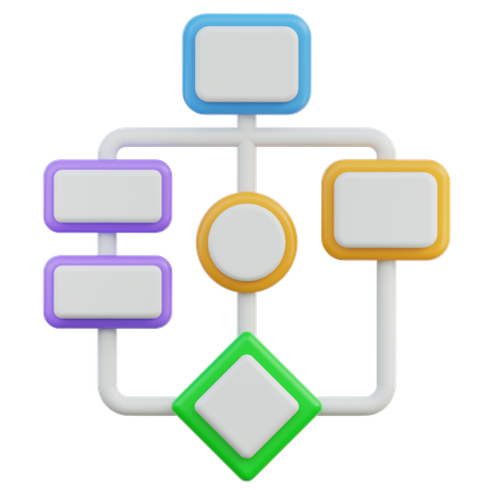 Flowchart  3D Icon