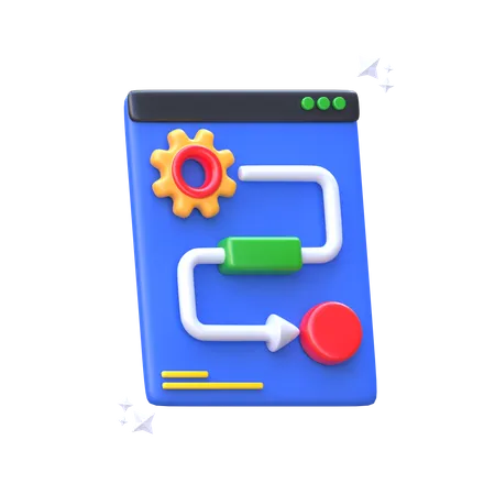 3 D Rendering Design Thinking Workflow Icon 3D Icon