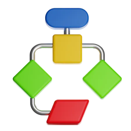 Flowchart Diagram  3D Icon