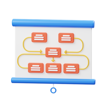 Flowchart Presentation  3D Icon