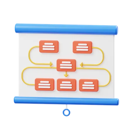 Flowchart Presentation  3D Icon