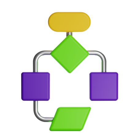 Flowchart Process Mapping  3D Icon