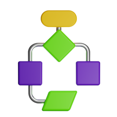 Flowchart Process Mapping  3D Icon