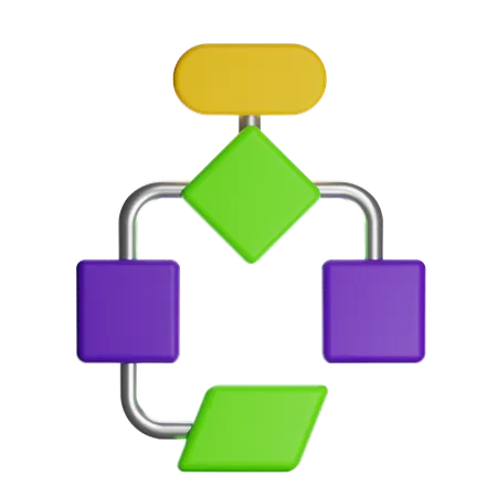 Flowchart Process Mapping  3D Icon