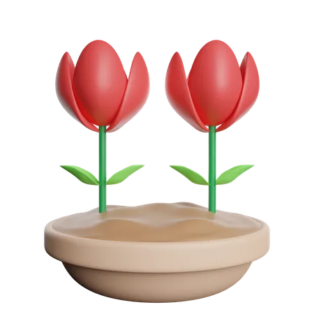Two Flower Beauty 3D Icon