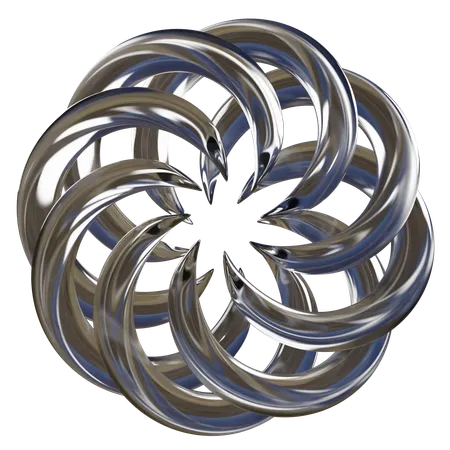 3 D Glass Flower Abstract Shape 3D Icon