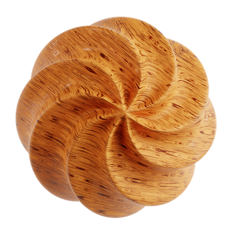 Wood Flower Abstract Shape  3D Icon