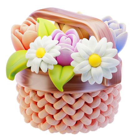 Flower Basket  3D Icon