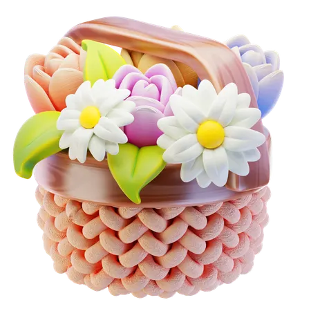 Flower Basket  3D Icon