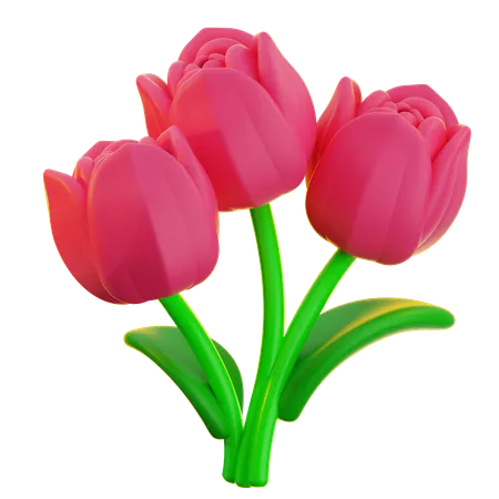 Flower Blossom Tulip  3D Icon