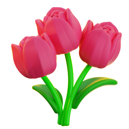 Flower Blossom Tulip  3D Icon