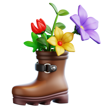 Flower Boot  3D Icon
