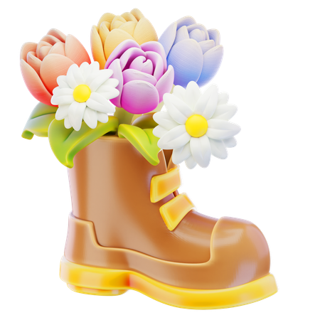 Flower Boots  3D Icon