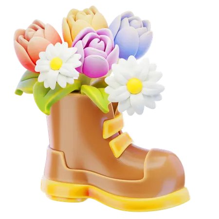 Flower Boots  3D Icon