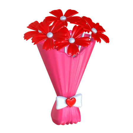 Flower Bouquet 3 D Wedding Icon 3D Icon