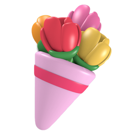 Flower bouquet 3D Illustration