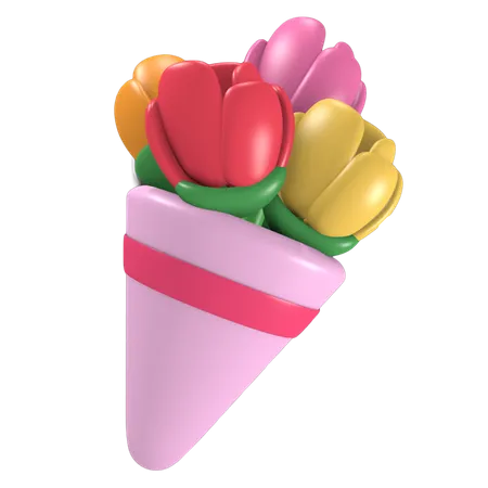 Flower bouquet 3D Illustration