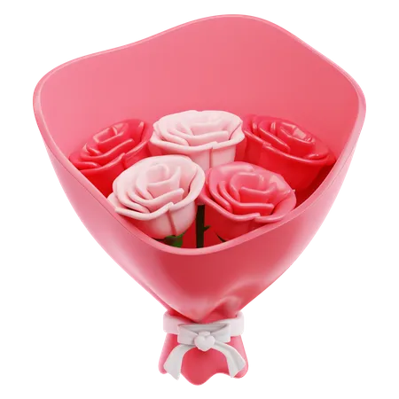 A Bouquet Of Red Flowers 3D Icon