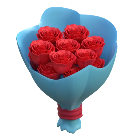 Bouquet Of Flower Rose Icon Valentine Day 3 D Illustration 3D Icon
