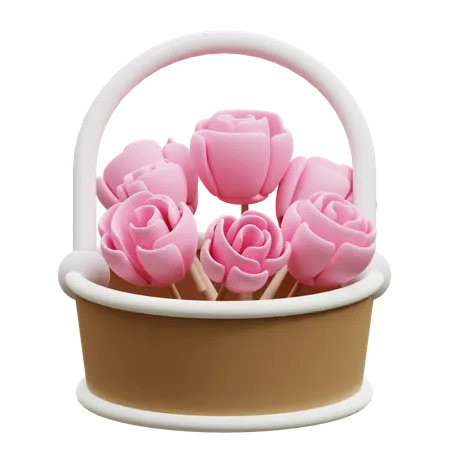 Flower Bucket  3D Icon