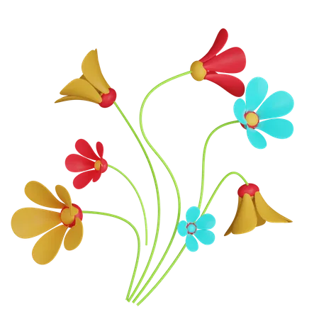 Flower Bunch 3 D Illustration Contains PNG BLEND GLTF And OBJ Files 3D Icon