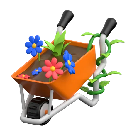 Flower Cart 3D Icon