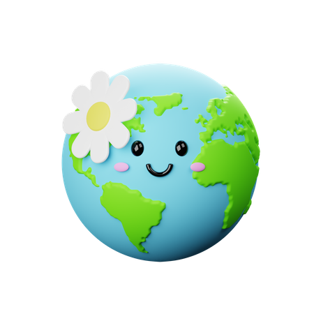 Flower Earth  3D Icon