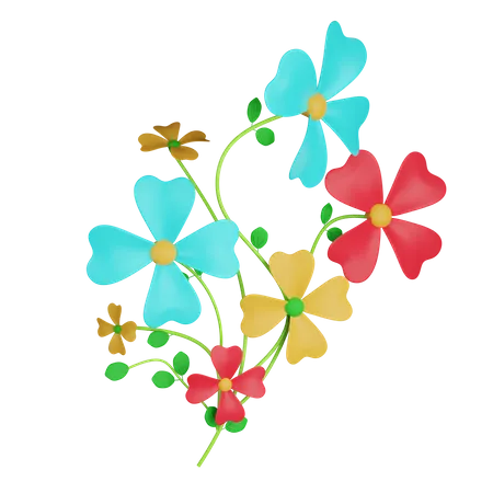 Floral 3 D Illustration Contains PNG BLEND GLTF And OBJ Files 3D Icon