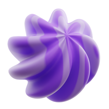 Flower Gradient Purple Abstract Shape  3D Icon