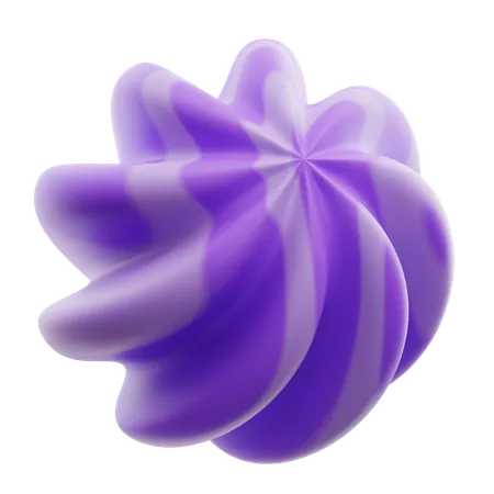 Flower Gradient Purple Abstract Shape  3D Icon