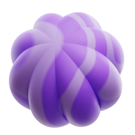 Flower Gradient Purple Abstract Shape  3D Icon