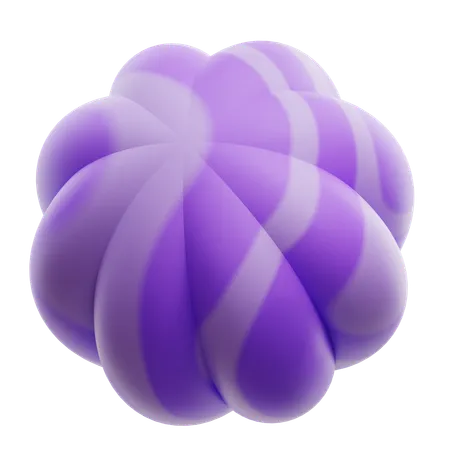 Flower Gradient Purple Abstract Shape  3D Icon