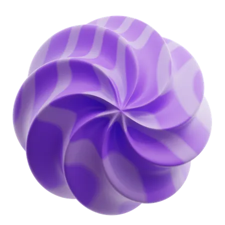 Flower Gradient Purple Abstract Shape  3D Icon